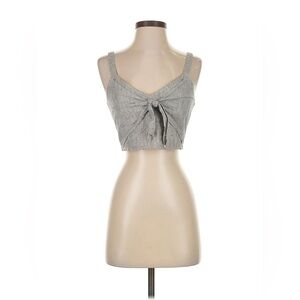 Abercrombie & Fitch Gray Knotted Crop Top